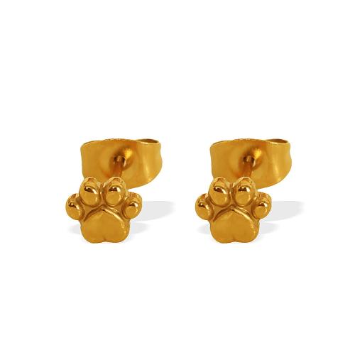 Stainless Steel Stud Earring, 304 Stainless Steel, 18K gold plated, fashion jewelry & for woman 