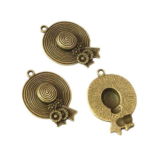 Zinc Alloy Hat Pendants, antique bronze color plated, DIY [