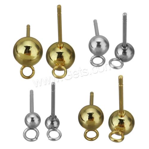 Stainless Steel Earring Stud Component, plated, with loop [