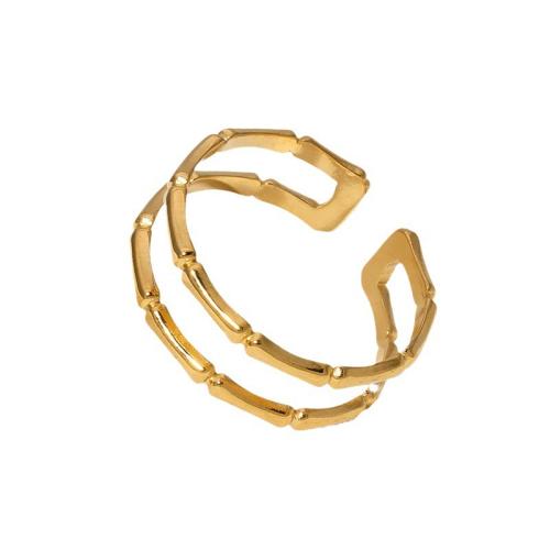 Acier titane Cuff Bague, bambou, Placage, pour femme & creux, plus de couleurs à choisir Vendu par PC