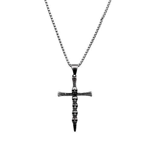 Stainless Steel Jewelry Necklace, 304 Stainless Steel, Cross, fashion jewelry & Unisex, original color cm 