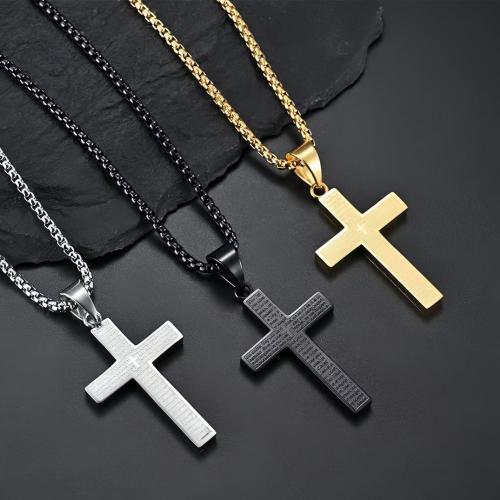 Stainless Steel Jewelry Necklace, 304 Stainless Steel, Cross, fashion jewelry & Unisex cm 