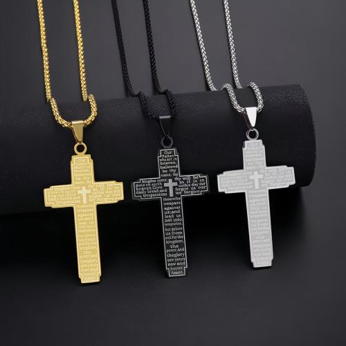 Stainless Steel Jewelry Necklace, 304 Stainless Steel, Cross, fashion jewelry & Unisex cm 