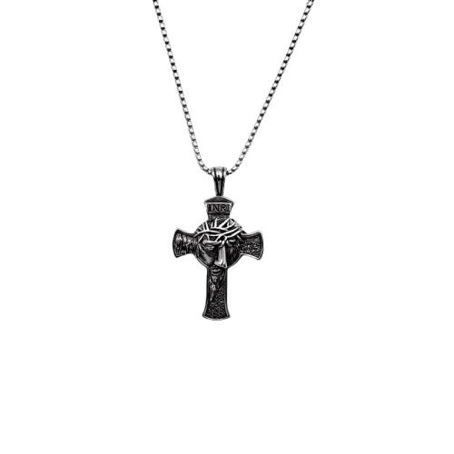 Stainless Steel Jewelry Necklace, 304 Stainless Steel, Cross, fashion jewelry & Unisex, original color cm 