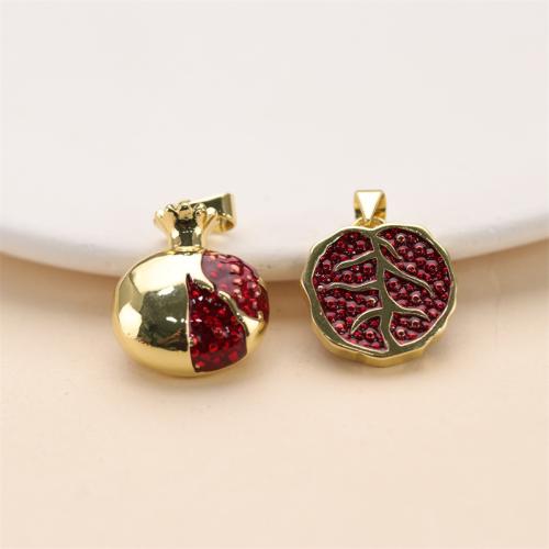 Enamel Brass Pendants, Garnet, gold color plated, DIY 