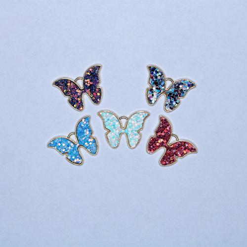 Zinc Alloy Enamel Pendants, Butterfly, gold color plated, DIY Approx 