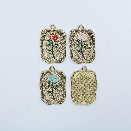 Zinc Alloy Enamel Pendants, gold color plated, DIY Approx 