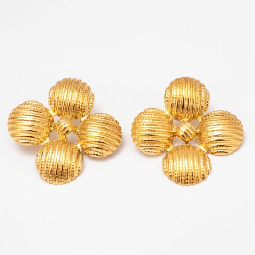 Stainless Steel Stud Earring, 304 Stainless Steel, Flower, Vacuum Ion Plating, fashion jewelry & for woman 