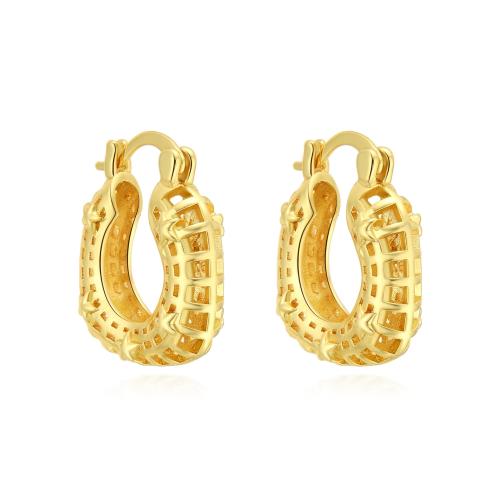 Brass Drop Earring, plated, fashion jewelry & for woman & hollow 