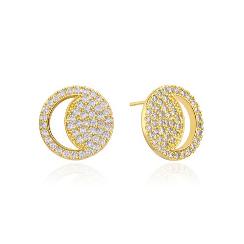 Cubic Zirconia Micro Pave Brass Earring, plated, micro pave cubic zirconia & for woman & hollow 