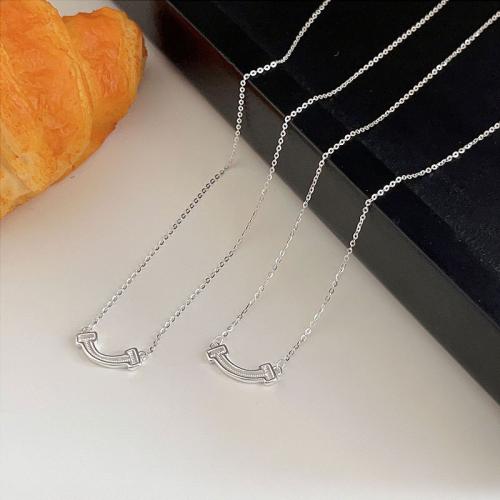 Sterling Silver Jewelry Necklace, 925 Sterling Silver, with 5cm extender chain, fashion jewelry & for woman, silver color Approx 40 cm 