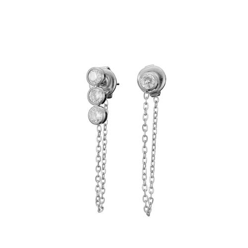 Asymmetric Earrings, 316L Stainless Steel, fashion jewelry & micro pave cubic zirconia & for woman 