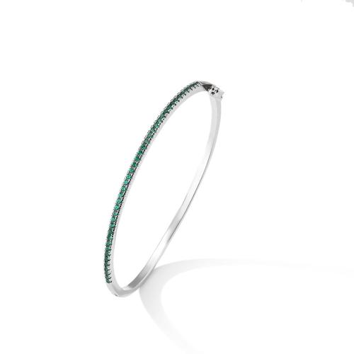 Cúbicos Circonia pulsera Latón de Micro pavimenta, metal, chapado, micro arcilla de zirconia cúbica & para mujer, más colores para la opción, diámetro interior:aproximado 56mm, Vendido por UD