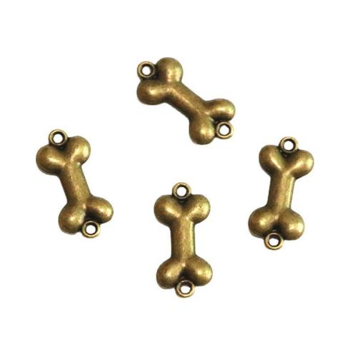 Zinc Alloy Charm Connector, Dog Bone, antique bronze color plated, DIY & 1/1 loop 