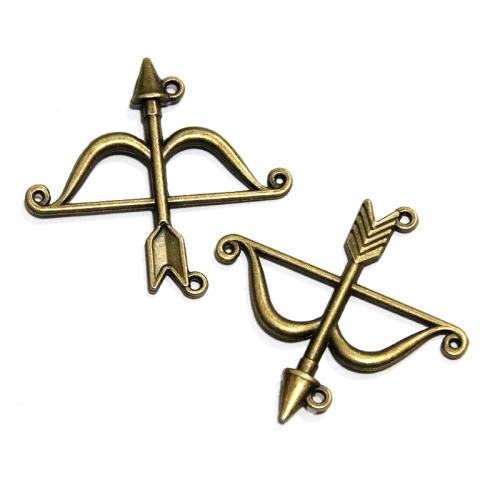 Zinc Alloy Charm Connector, Arrow, antique bronze color plated, DIY & 1/1 loop 