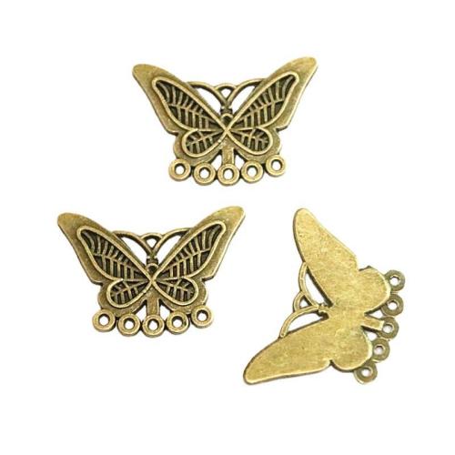 Animal Zinc Alloy Connector, Butterfly, antique bronze color plated, DIY & 1/5 loop [