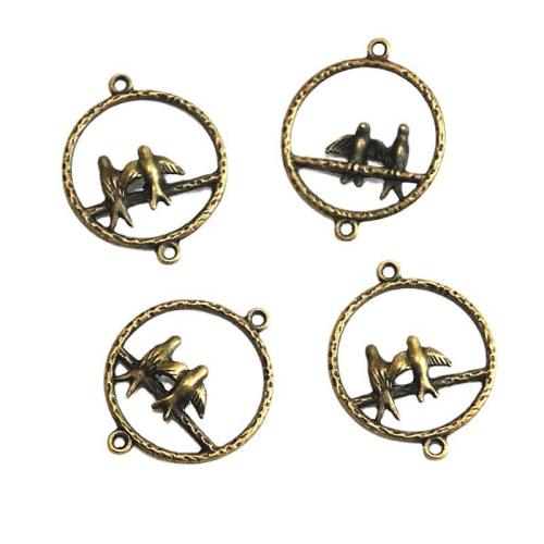 Animal Zinc Alloy Connector, swallow, antique bronze color plated, DIY & 1/1 loop 