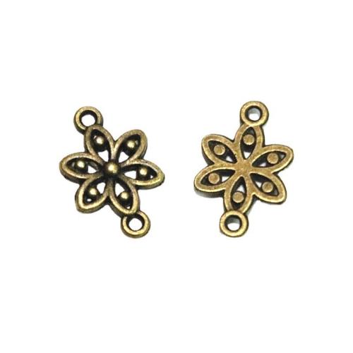 Flower Zinc Alloy Connector, antique bronze color plated, DIY & 1/1 loop 