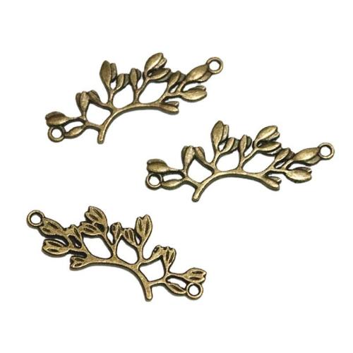 Zinc Alloy Charm Connector, Branch, antique bronze color plated, DIY & 1/1 loop 