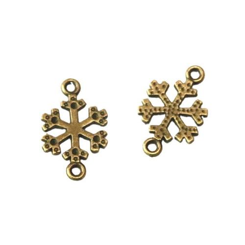 Zinc Alloy Charm Connector, Snowflake, antique bronze color plated, DIY & 1/1 loop 