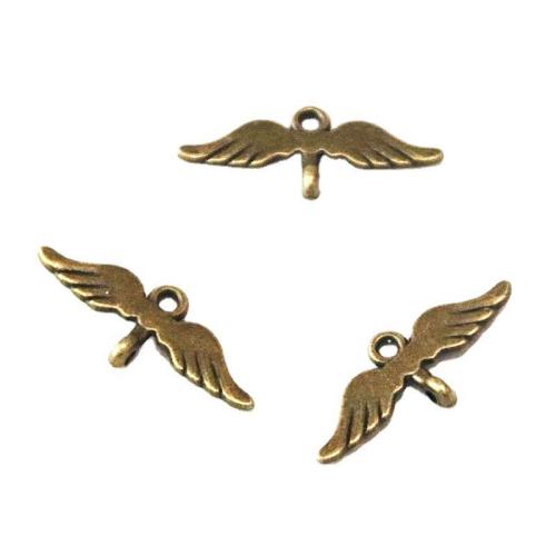 Zinc Alloy Charm Connector, Wing Shape, antique bronze color plated, DIY & 1/1 loop 