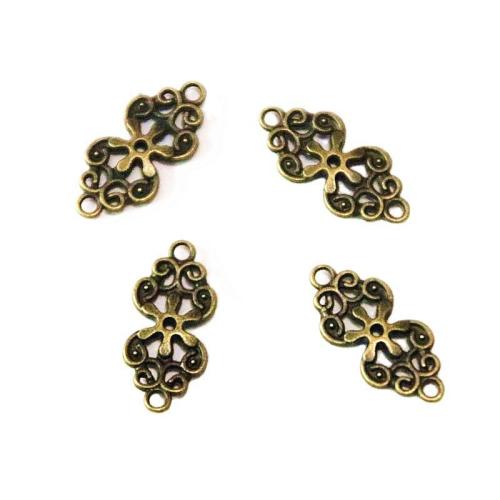 Zinc Alloy Charm Connector, antique bronze color plated, DIY & 1/1 loop 