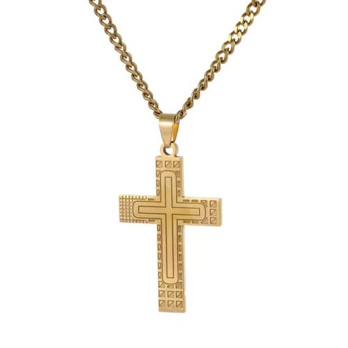 Stainless Steel Jewelry Necklace, 304 Stainless Steel, Cross, fashion jewelry & Unisex cm 