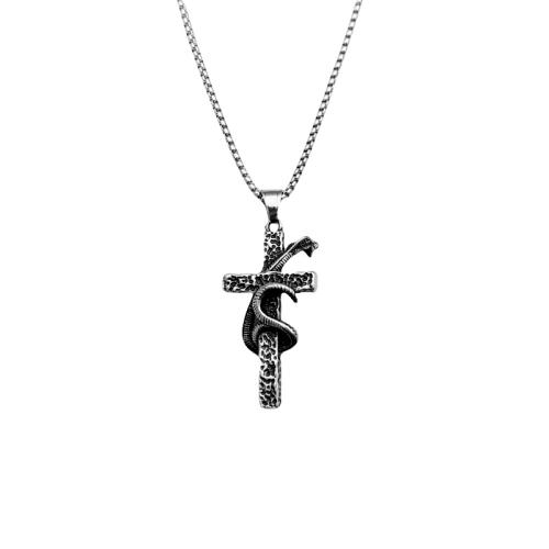 Stainless Steel Jewelry Necklace, 304 Stainless Steel, Cross, fashion jewelry & Unisex, original color cm 