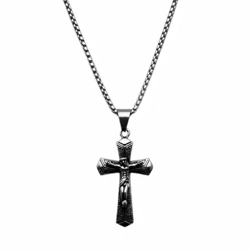 Stainless Steel Jewelry Necklace, 316 Stainless Steel, Cross, fashion jewelry & Unisex, original color cm 