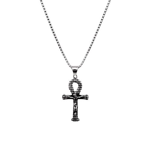 Stainless Steel Jewelry Necklace, 304 Stainless Steel, Cross, fashion jewelry & Unisex, original color cm 