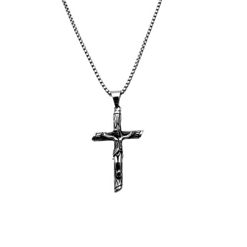 Stainless Steel Jewelry Necklace, 304 Stainless Steel, Cross, fashion jewelry & Unisex, original color cm 