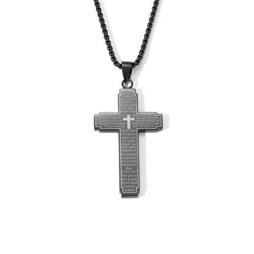 Stainless Steel Jewelry Necklace, 304 Stainless Steel, Cross, fashion jewelry & Unisex cm 