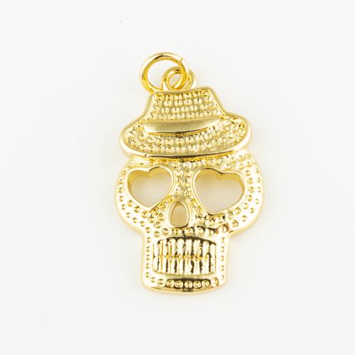 Brass Jewelry Pendants, Skull, fashion jewelry & Unisex, golden Approx 3mm 