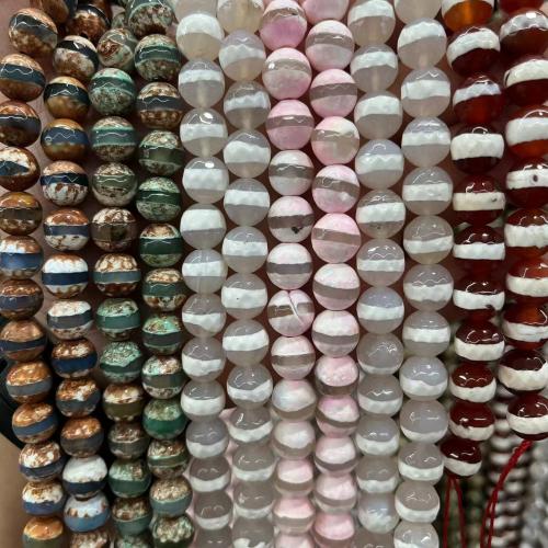 Natural Tibetan Agate Dzi Beads, Round, DIY 10mm, Approx 