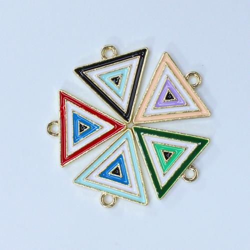 Zinc Alloy Enamel Pendants, Triangle, gold color plated, DIY Approx 