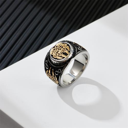 Enamel Stainless Steel Finger Ring, 316L Stainless Steel, plated & for man 