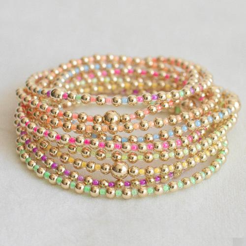 Glass Seed Beads Bracelets, Brass, with Seedbead, for woman .5 cm 