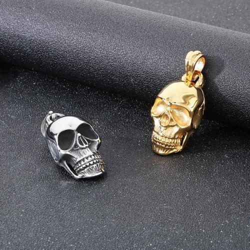 Stainless Steel Jewelry Necklace, 304 Stainless Steel, Skull, plated & for man 