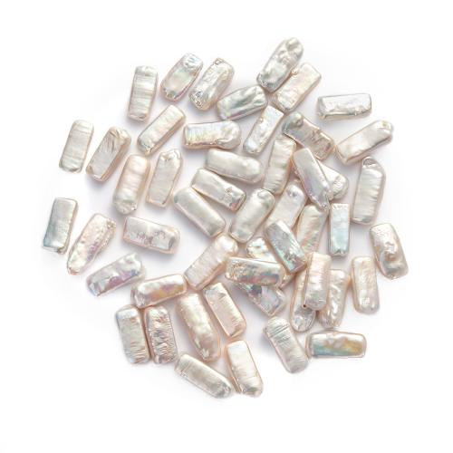 Natural Freshwater Pearl Loose Beads, Rectangle, DIY, white mm 