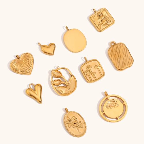 Stainless Steel Pendants, 304 Stainless Steel, 18K gold plated, DIY 