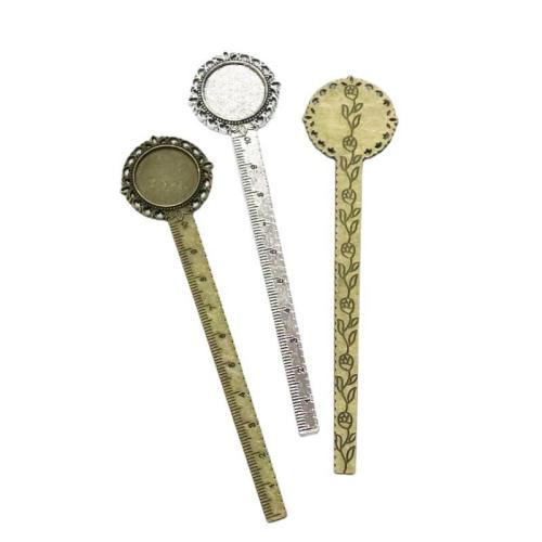 Zinc Alloy Bookmark Findings, Round, plated, double-sided 20mm [