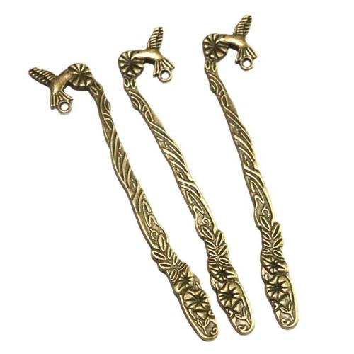 Zinc Alloy Hair Stick, antique bronze color plated, double-sided [