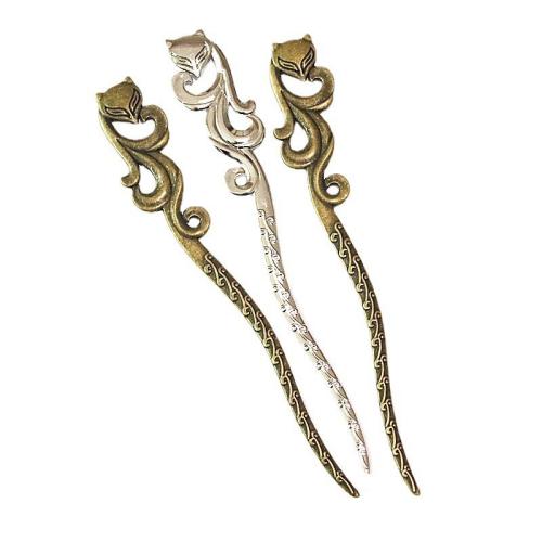 Hair Stick, Zinc Alloy, Fox, plated, double-sided 