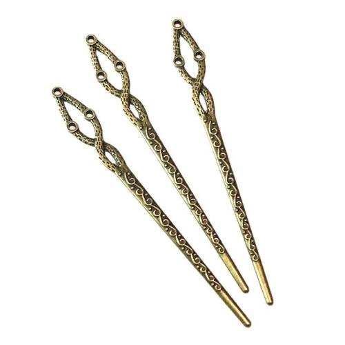 Hair Stick, Zinc Alloy, antique bronze color plated, double-sided 