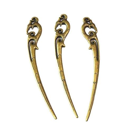 Hair Stick, Zinc Alloy, antique bronze color plated, double-sided 