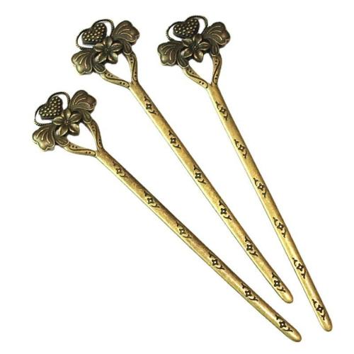 Hair Stick, Zinc Alloy, antique bronze color plated, double-sided 