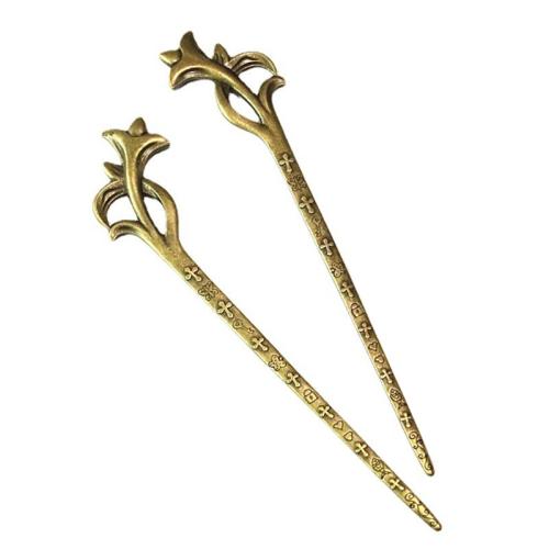 Hair Stick, Zinc Alloy, antique bronze color plated, double-sided 