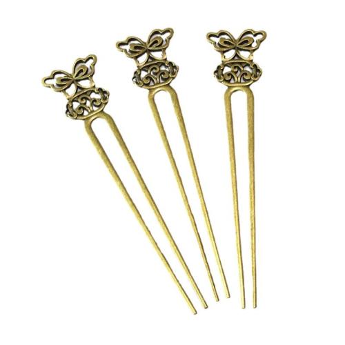 Hair Stick, Zinc Alloy, antique bronze color plated, double-sided 