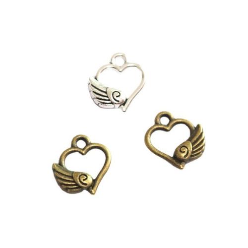 Zinc Alloy Heart Pendants, plated, DIY 