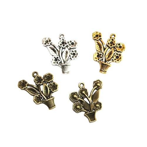 Zinc Alloy Flower Pendants, plated, DIY 